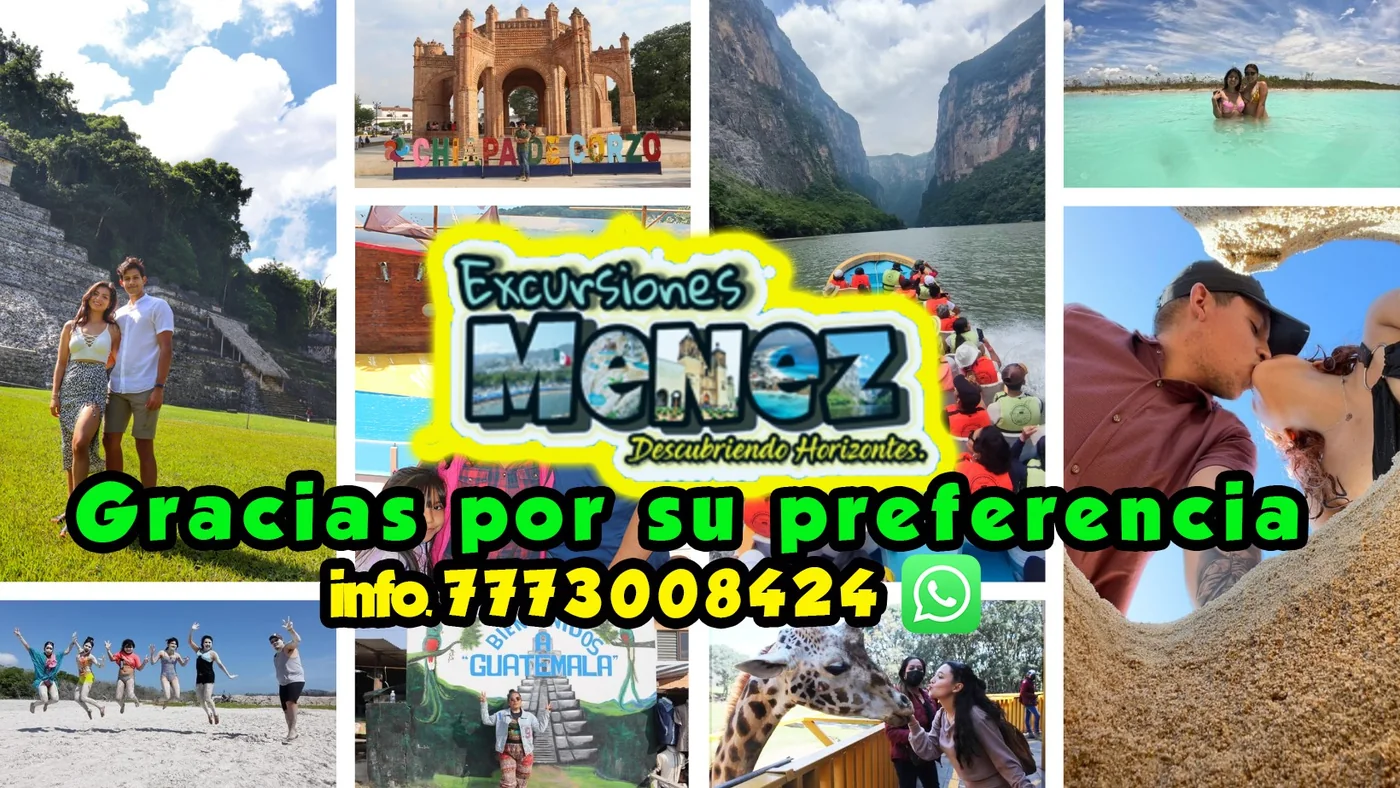 Collage de viajes y agradecimiento